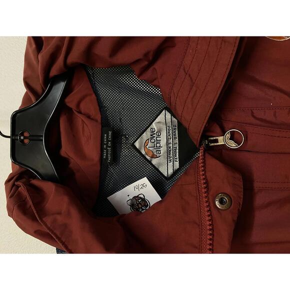 Lowe Alpine Rust Red Raincoat Women’s Large Hooded Outdoors Gorpcore Full Zip - Picture 7 of 7